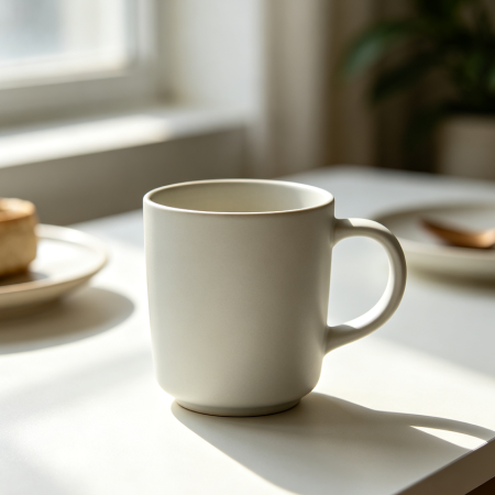 Minimalist Ceramic Tea Mug with Comfortable Grip